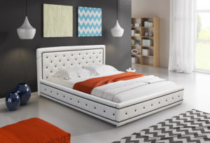 Čalouněná postel patří do moderní ložnice